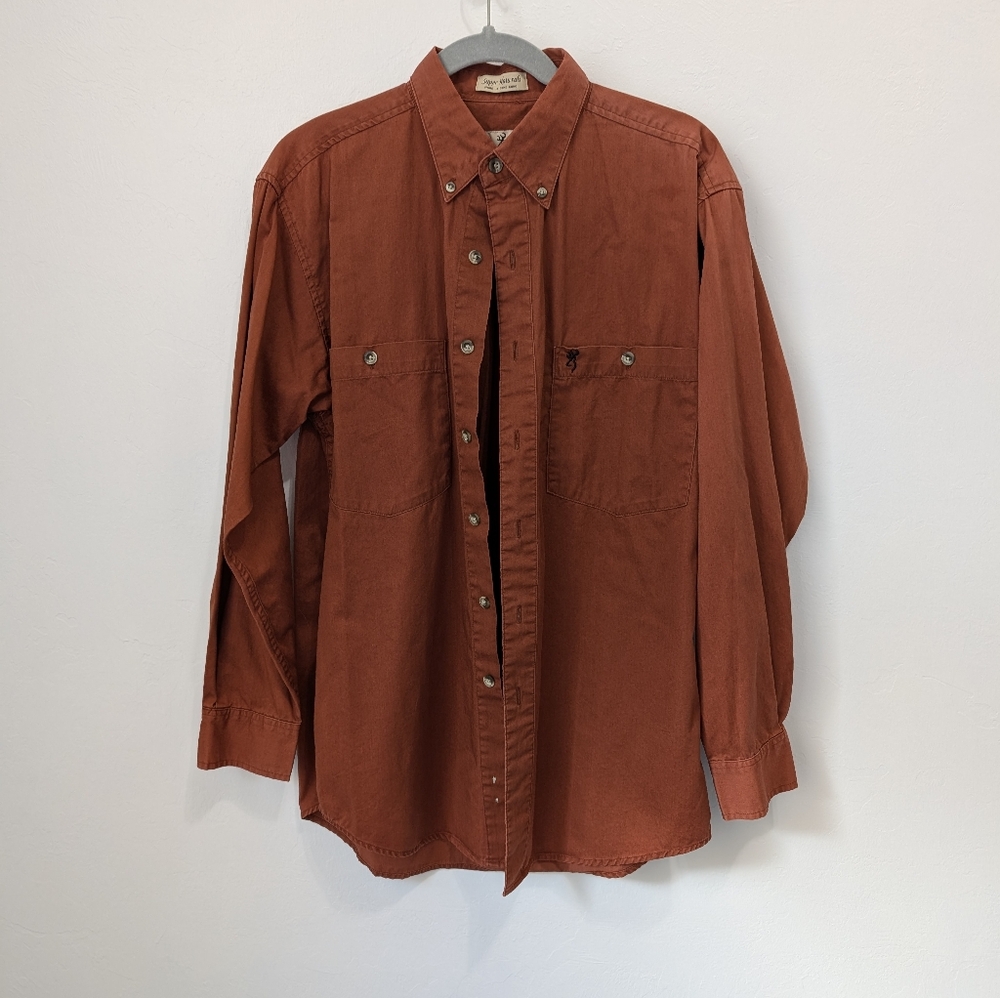Browning Brown Copper Longsleeve Shirt Size Medium
